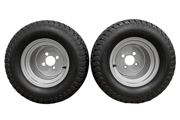 (Set of 4) 20x12.00-10 with 10x8.5 Hustler Chrome Silver Assembly
