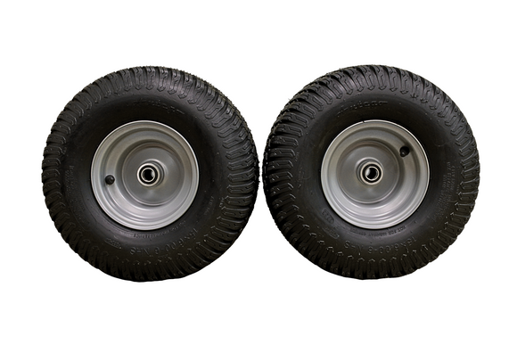 Antego Tire & Wheel (Set of 2) 15x6.00-6 Tire and Wheel Assemblies, ATW-003, 4 Ply Turf Tires, .75" Precision Ball Bearings, Poulan/Husqvarna Mower Front Tires, and Honda Lawn Mower Tires 15x6.00-6