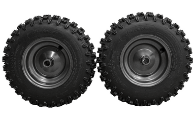 Antego 13x4.10-6 non-directional snow tire and gray wheel assembly for Ariens 07101238, product view for 4-pack listing