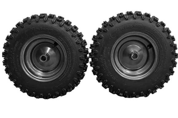 Antego 13x4.10-6 non-directional snow tire and gray wheel assembly for Ariens 07101238, product view for 4-pack listing