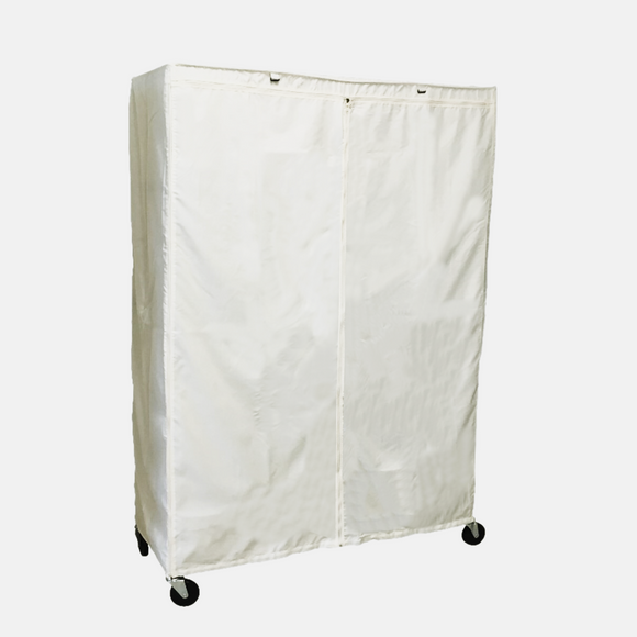 Storage Shelving Unit Cover, fits racks 48"W x 18"D x 72"H one side see through panel in Off White