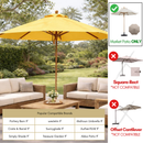 9ft Market Patio Umbrella 6 Rib Replacement Canopy Yellow Olefin-7