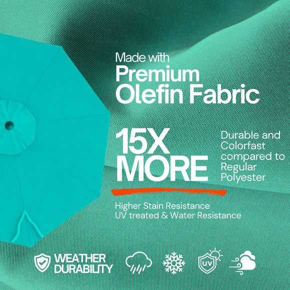 9ft Market Patio Umbrella 8 Rib Replacement Canopy Turquoise Olefin