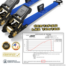 Tie Down Ratchet Straps (4 Pack) - 1 in x 15 ft | AAR Certified Break Strength (1,823 lbs) | Cargo Tie Down Set-26