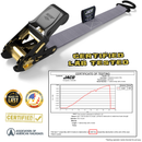 Tie Down Ratchet Straps (4 Pack) - 1 in x 15 ft | AAR Certified Break Strength (1,823 lbs) | Cargo Tie Down Set-20