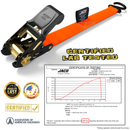 Tie Down Ratchet Straps (4 Pack) - 1 in x 15 ft | AAR Certified Break Strength (1,823 lbs) | Cargo Tie Down Set-13