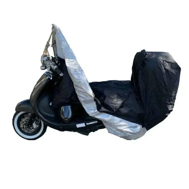 Deluxe Motorcycle Cover with Back Rack Trunk Pouch (L) Black - 0