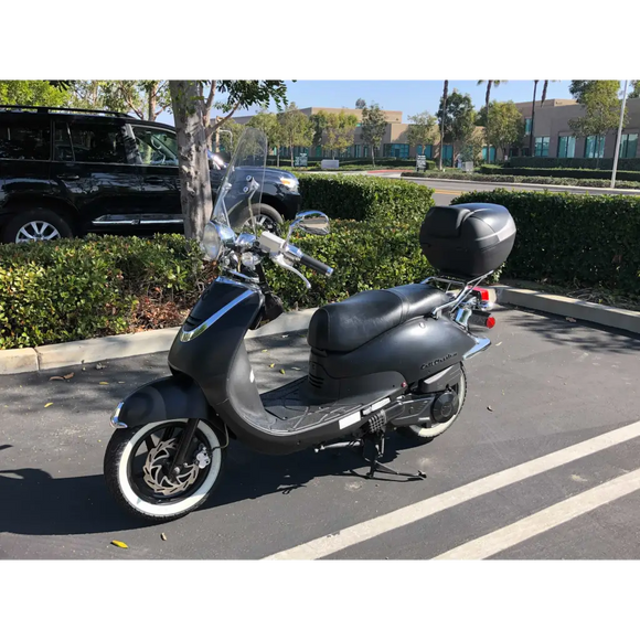 Deluxe Motorcycle Cover with Back Rack Trunk Pouch (L) Black