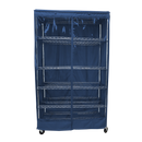 Storage Shelving Unit Cover, fits racks 36"W x 18"D x 72"H one side see through panel in Dusty Blue-1