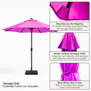 9ft Market Patio Umbrella 8 Rib Replacement Canopy Fuchsia-3
