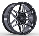 18x9 Mudder Trucker MT317 Barrier Black Milled 5x127 5x5 ET0 Wheel Rim-1