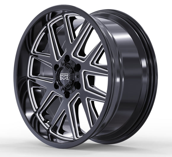 20x9 Mudder Trucker MT704 Asphalt Black Milled 5x127 5x5 ET12 Wheel Rim