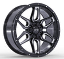 17x8.5 Mudder Trucker MT317 Barrier Black Milled 6x135 ET18 Wheel Rim-1
