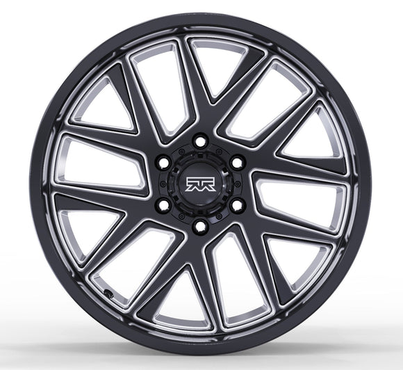 20x9 Mudder Trucker MT704 Asphalt Black Milled 6x139.7 6x5.5 ET12 Wheel