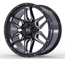 18x9 Mudder Trucker MT317 Barrier Black Milled 5x127 5x5 ET0 Wheel Rim-4