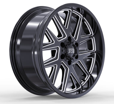 20x10 Mudder Trucker MT704 Asphalt Black Milled 6x139.7 6x5.5 ET-24 Wheel - 0