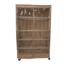 Storage Shelving Unit Cover, fits racks 48"W x 18"D x 72"H one side see through panel in Beige Khaki-1