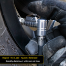 Lightning L2X Tire Inflator Hose Extension Self-Locking Nozzle | Patented Lock-on Air Hose Adapter for Tire Pumps (Open Flow)-6