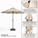 9ft Market Patio Umbrella 8 Rib Replacement Canopy Natural-4