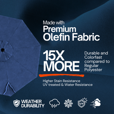 9ft Market Patio Umbrella 8 Rib Replacement Canopy Navy Olefin - 0