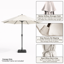 9ft Market Patio Umbrella 6 Rib Replacement Canopy Off-White-4