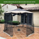 Patio Umbrella Mosquito Screen Netting fit 9ft to 11ft Market or Hanging Cantilever Umbrellas-2