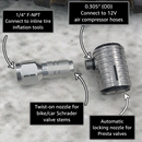 Lightning™ XP Locking Presta Air Chuck for Bike Tires - 1/4" F-NPT (Presta Valves)-12