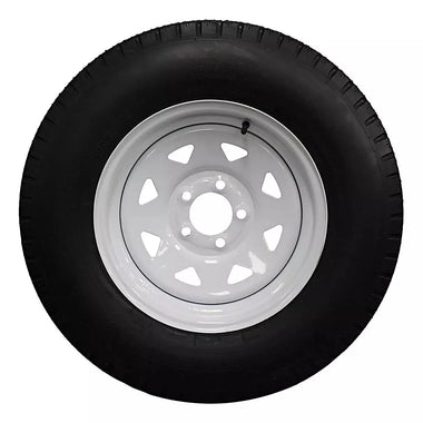 Antego ST225/75D15 bias trailer tire mounted on 15x6 steel wheel, single listing