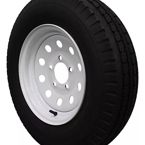 Antego ST175/80D13 bias trailer tire mounted on white 13x4.5 modular wheel, single listing