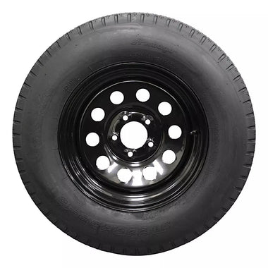 Antego ST225/75D15 bias trailer tire mounted on 15x6 steel wheel, single listing