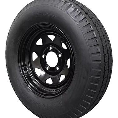 Antego ST185/80D13 bias trailer tire mounted on black 13x4.5 spoke wheel, 2-pack listing
