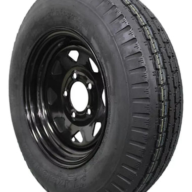Antego ST175/80D13 bias trailer tire mounted on black 13x4.5 spoke wheel, 4-pack listing