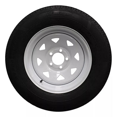 Antego ST205/75R15 radial trailer tire mounted on 15x6 steel wheel, 4-pack listing