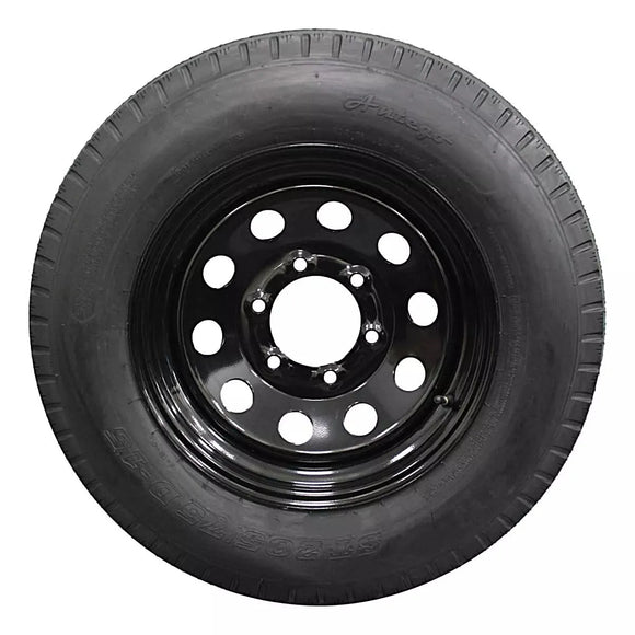 Antego ST205/75D15 bias trailer tire mounted on 15x6 steel wheel, 2-pack listing