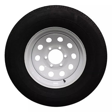 Antego ST225/75R15 radial trailer tire mounted on 15x6 steel wheel, 4-pack listing