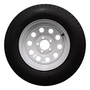 Antego ST205/75D14 bias trailer tire mounted on white 14x5.5 modular wheel, single listing