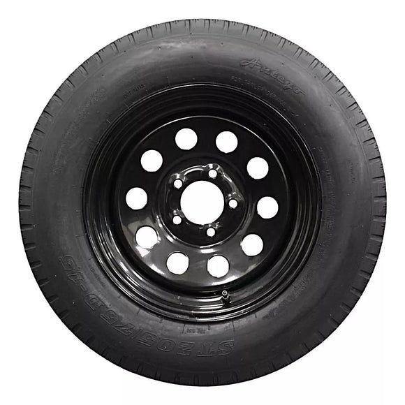 Antego ST205/75D15 bias trailer tire mounted on 15x6 steel wheel, 2-pack listing