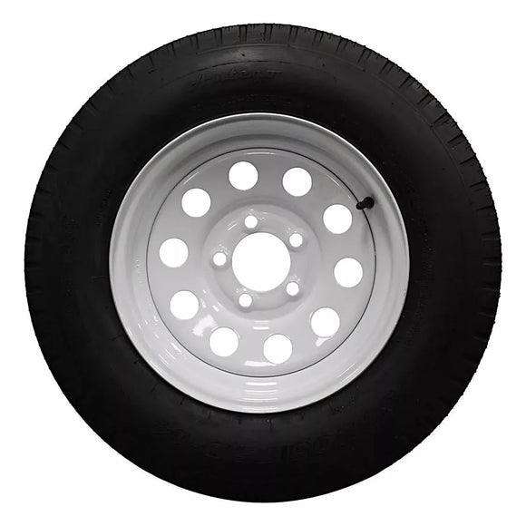 Antego ST205/75D14 bias trailer tire mounted on white 14x5.5 modular wheel, 2-pack listing