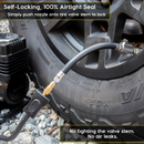 Lightning S2X Tire Inflator Hose Extension Self-Locking Nozzle | Patented Air Hose Adapter for Tire Pumps (Open Flow)-4