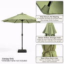 9ft Market Patio Umbrella 8 Rib Replacement Canopy Seafoam Green-4
