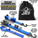 Tie Down Ratchet Straps (4 Pack) - 1 in x 15 ft | AAR Certified Break Strength (1,823 lbs) | Cargo Tie Down Set-22