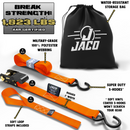 Tie Down Ratchet Straps (4 Pack) - 1 in x 15 ft | AAR Certified Break Strength (1,823 lbs) | Cargo Tie Down Set-10