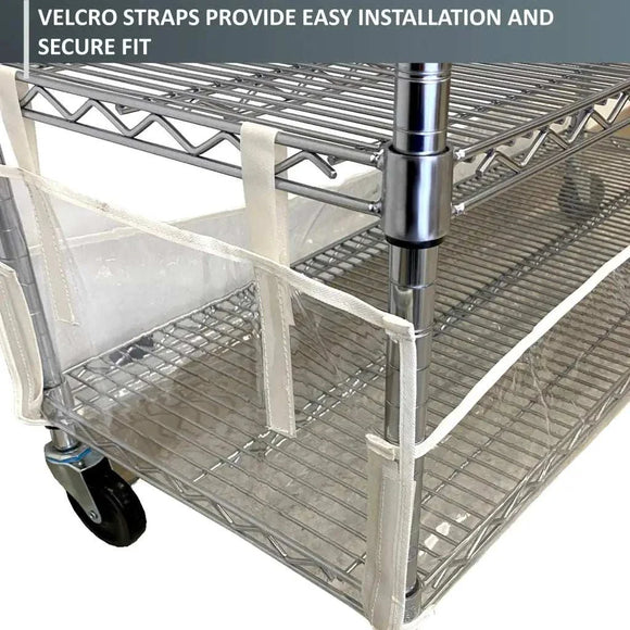 Storage Shelving Bottom Cover, 36"W x 14"D x 6"H, All Clear PVC Panels (Bottom Part ONLY)
