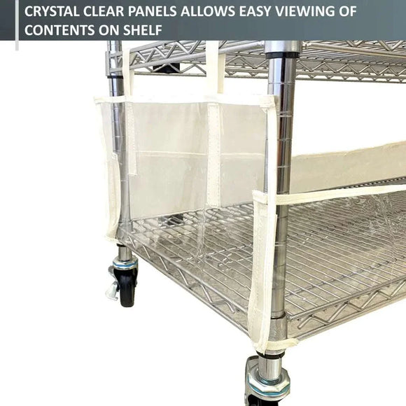 Storage Shelving Bottom Cover, 36"W x 18"D x 6"H, All Clear PVC Panels (Bottom Part ONLY)