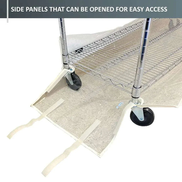 Storage Shelving Bottom Cover, 72"W x 18"D x 6"H, All Clear PVC Panels (Bottom Part ONLY)