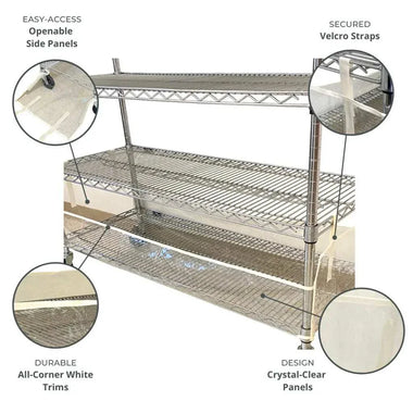 Storage Shelving Bottom Cover, 72"W x 24"D x 6"H, All Clear PVC Panels (Bottom Part ONLY) - 0