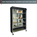 Storage Shelving Unit Cover, fits racks 36"W x 18"D x 72"H in Black-6