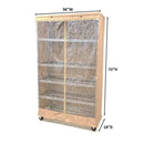 Storage Shelving Unit Cover, fits racks 36"W x 18"D x 72"H one side see through panel in Beige Khaki-2