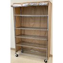 Storage Shelving Unit Cover, fits racks 36"W x 18"D x 72"H one side see through panel in Beige Khaki-4