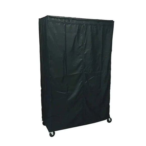 Storage Shelving Unit Cover, fits racks 48"W x 18"D x 72"H in Black